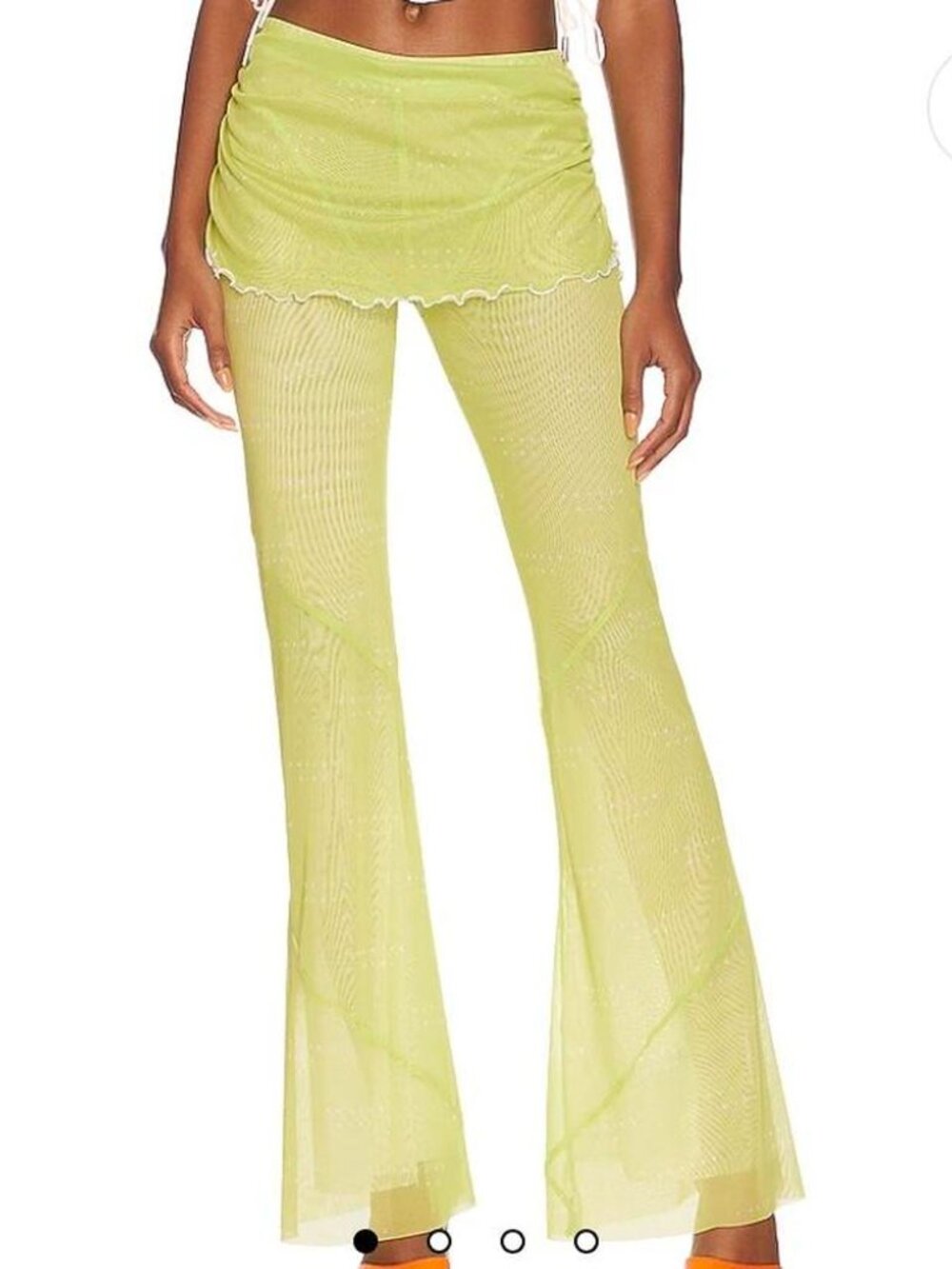 NWT POSTER GIRL London Logo Printed Lime Green Camilla Mesh Pants Size Small S